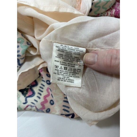 Maeve by Anthropologie Multicolor Siya Kimono Dress Pink Rose Abstract Floral 2 - Picture 8 of 11